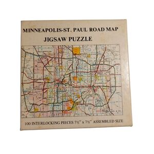 Minneapolis St Paul 1973 Road Map Jigsaw Puzzle